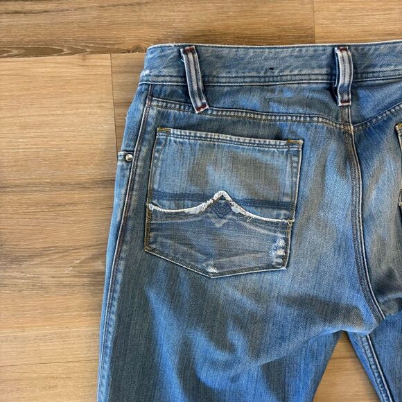 Diesel Button Fly Blue Denim Jeans Size 34 Bootcut Wide Leg Designer Classic - Picture 10 of 13
